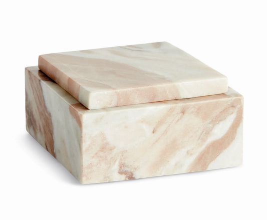 Jaqueline Square Lidded Marble Box Objects & Accents