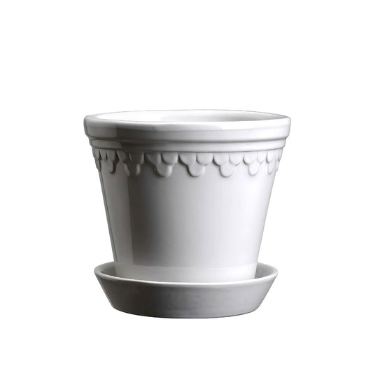 Kobenhavner Glazed Pot - White Vases & Planters
