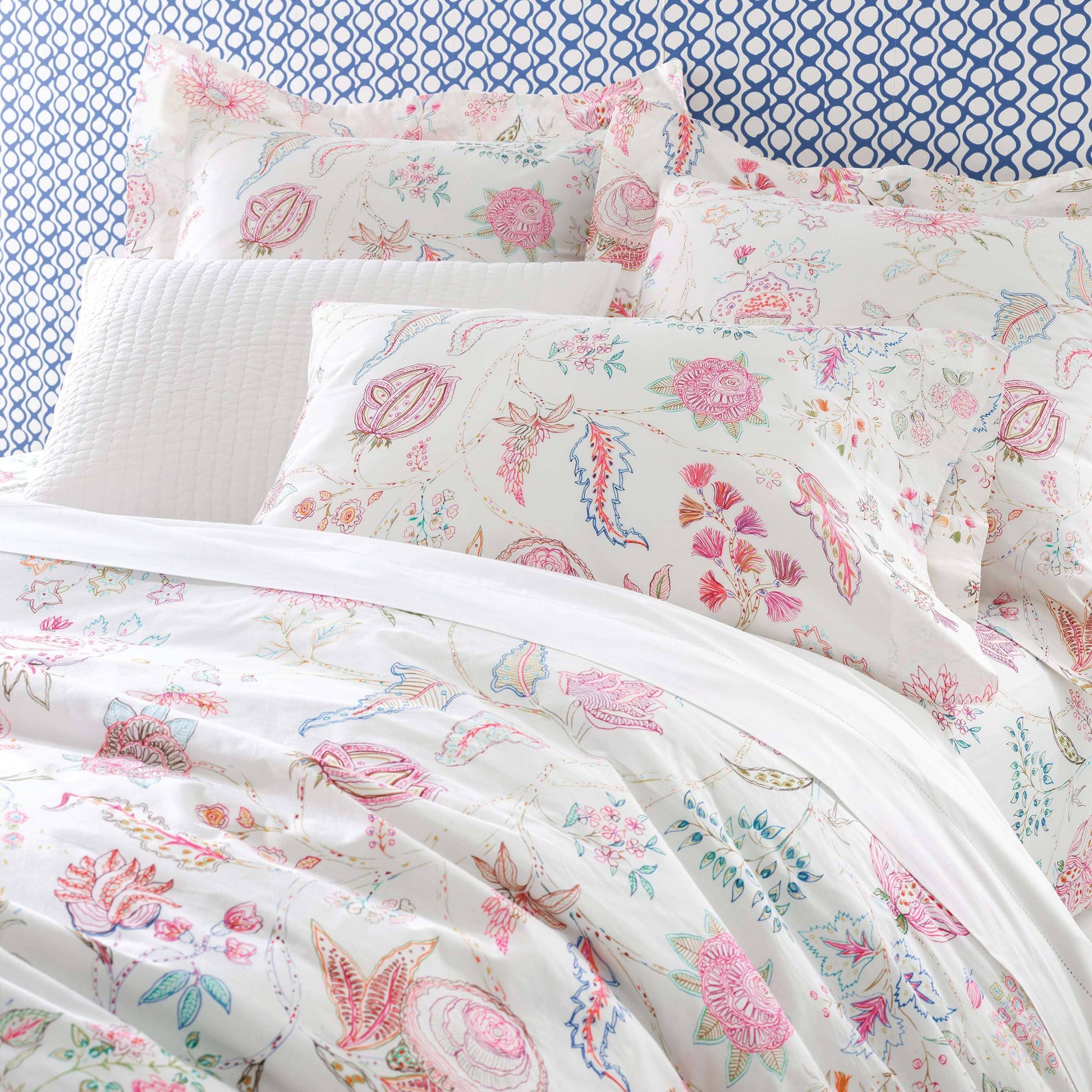 Lana Voile White Quilted Sham Shams & Pillowcases