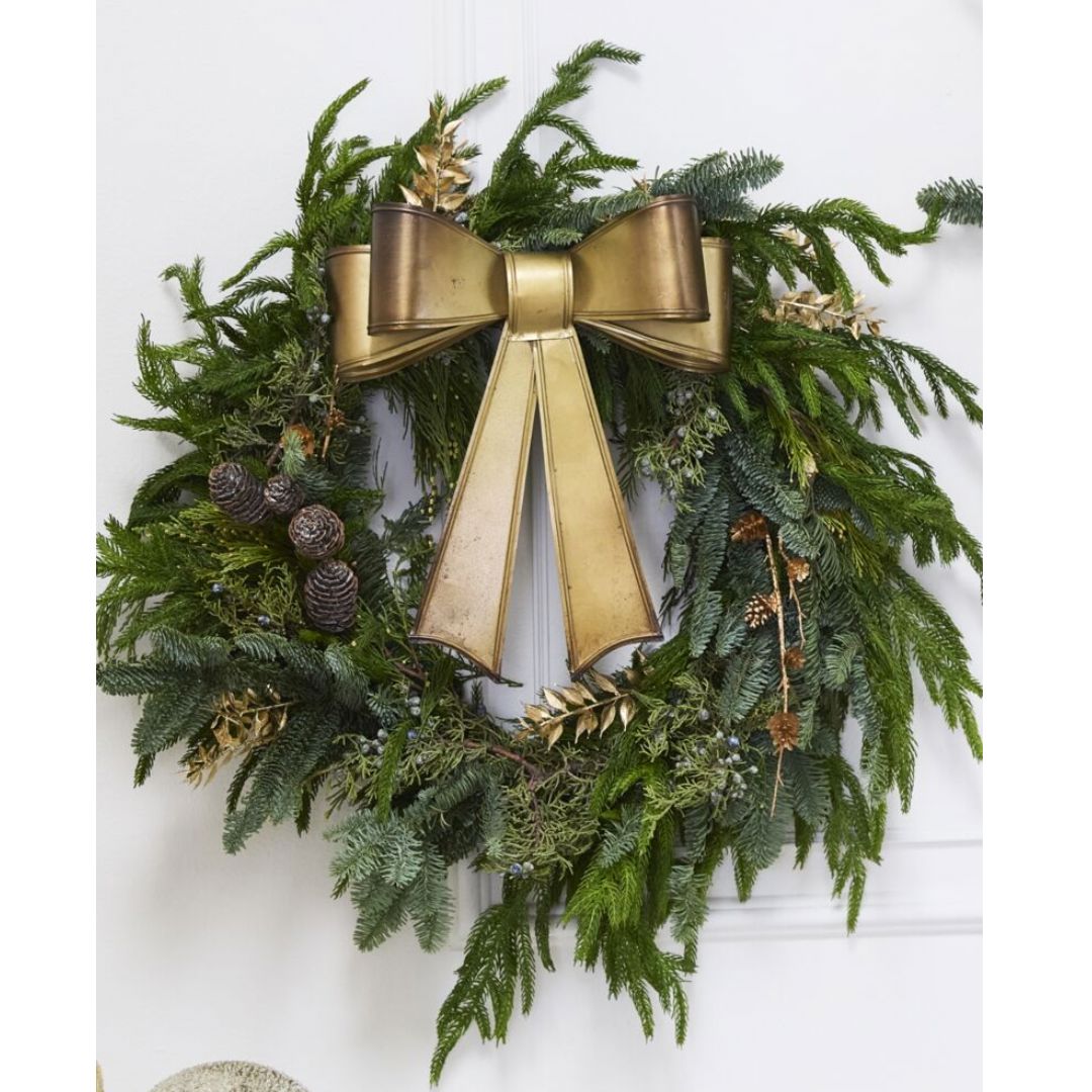 Large Metal Wreath Bow Objects & Accents