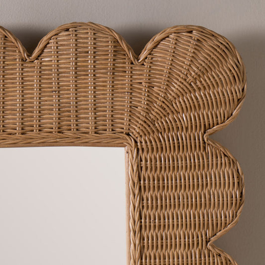 Lou Scalloped Rattan Mirror Mirrors