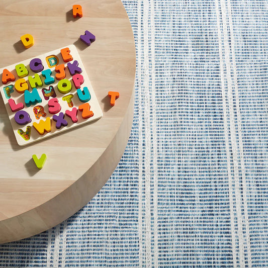 Malta Blue Machine Washable Rug WASHABLE