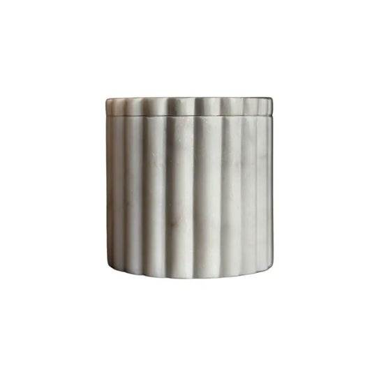 Marble Fluted Canister Objects & Accents