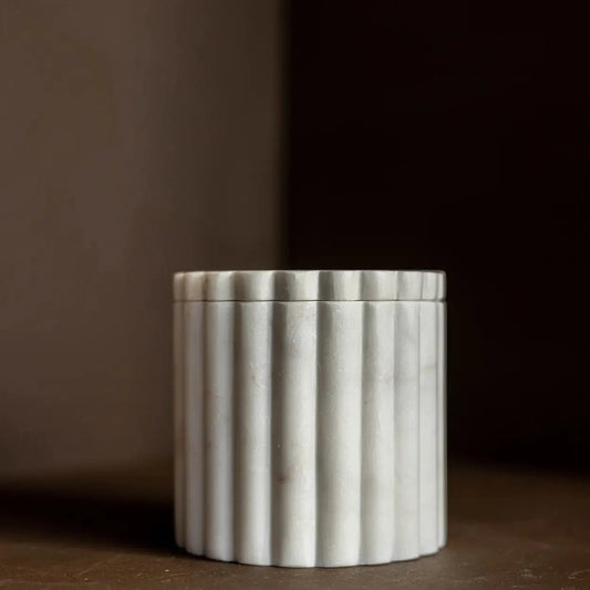 Marble Fluted Canister Objects & Accents
