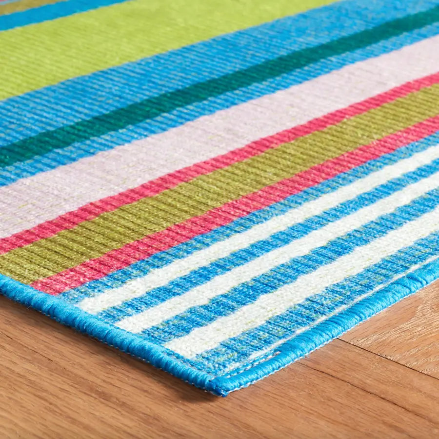 Mellie Stripe Multi Machine Washable Rug WASHABLE