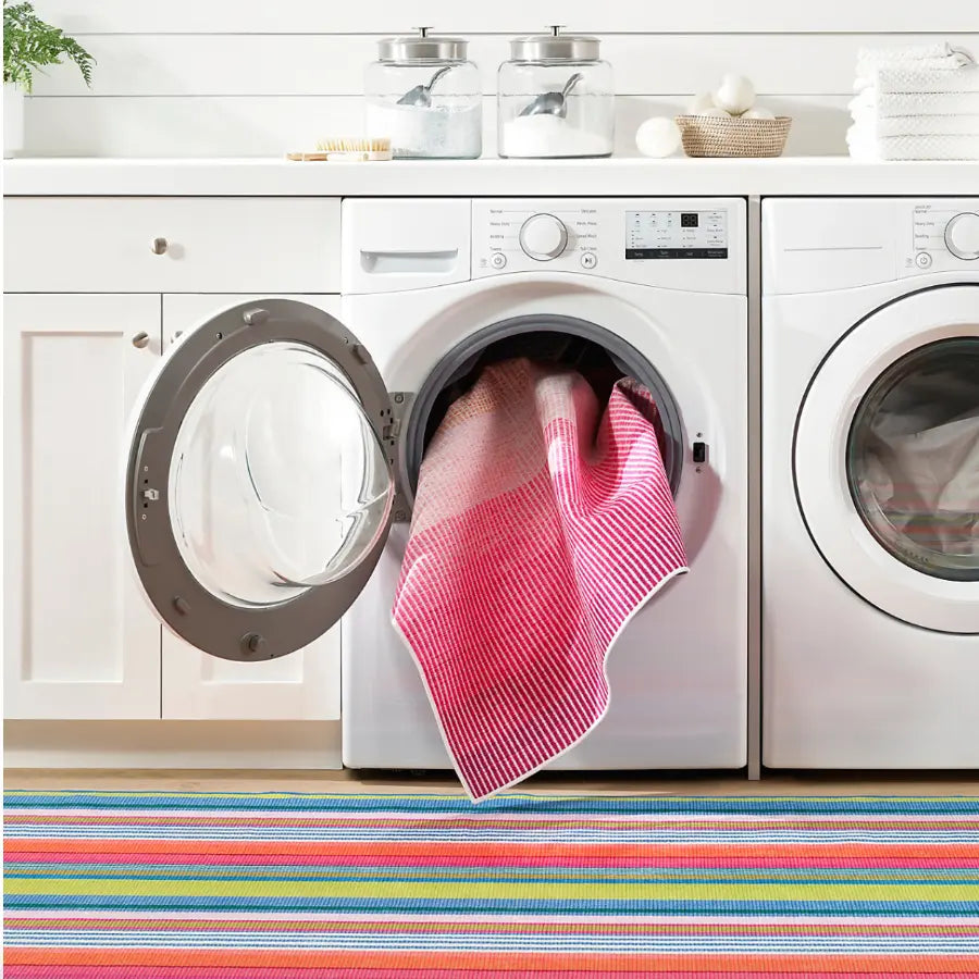 Mellie Stripe Multi Machine Washable Rug WASHABLE