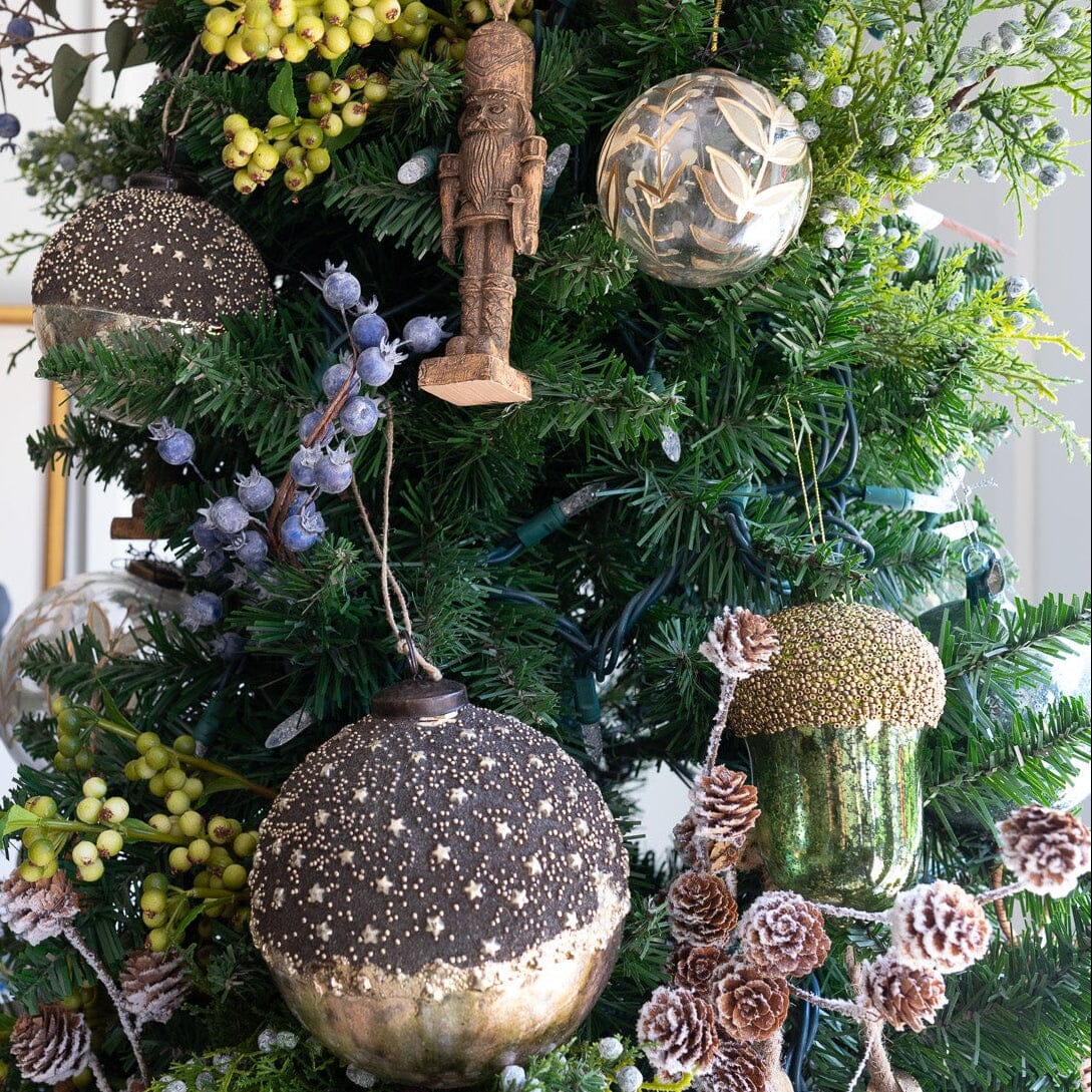 Mercury Glass Acorn Ornament - Green Objects & Accents