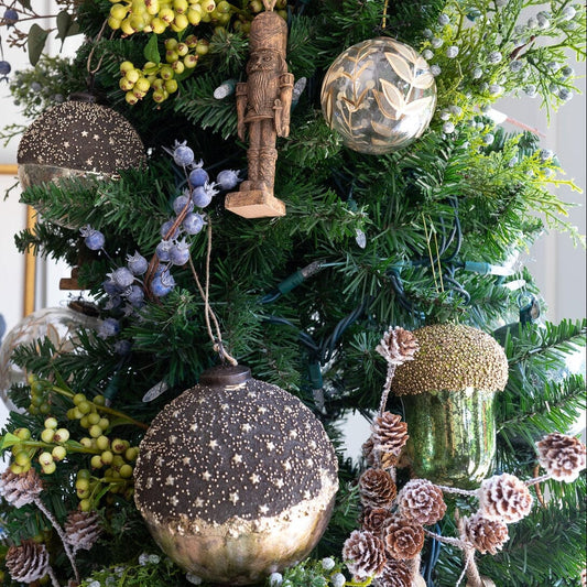 Mercury Glass Acorn Ornament - Green Objects & Accents