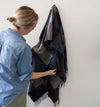 Merino Lambswool Throw - Windowpane Blue Throws