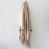 Merino Lambswool Windowpane Beige Throw Throws