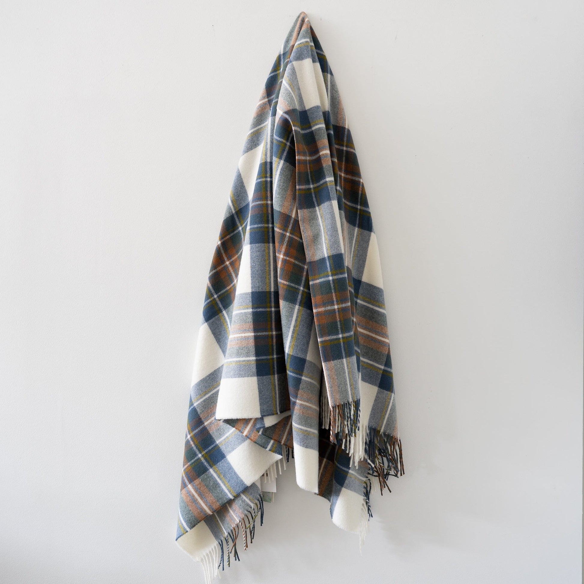 Muted Blue Stewart Lambswool Throw Throws