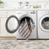 Nimes Ticking Neutral Machine Washable Rug WASHABLE
