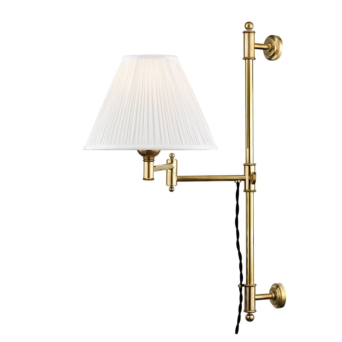 Oxford Sconce Aged Brass. Left side view.