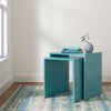 Paint Chip Blue Hand Micro Hooked Wool Rug Rugs