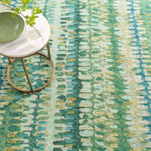 Paint Chip Moss Hand Micro Hooked Wool Rug Rugs