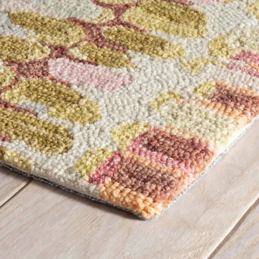Paint Chip Pastel Hand Micro Hooked Wool Rug Rugs