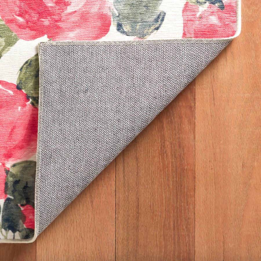 Pretty Peonies Multi Machine Washable Rug WASHABLE