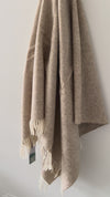 Herringbone Pure British Wool Throw - Camel