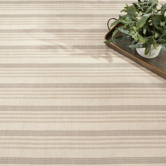 Putney Stripe Ivory Handwoven Cotton Rug Rugs