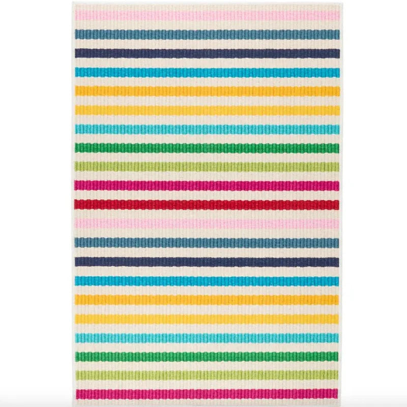 Rainbow Stripe Multi Machine Washable Rug WASHABLE