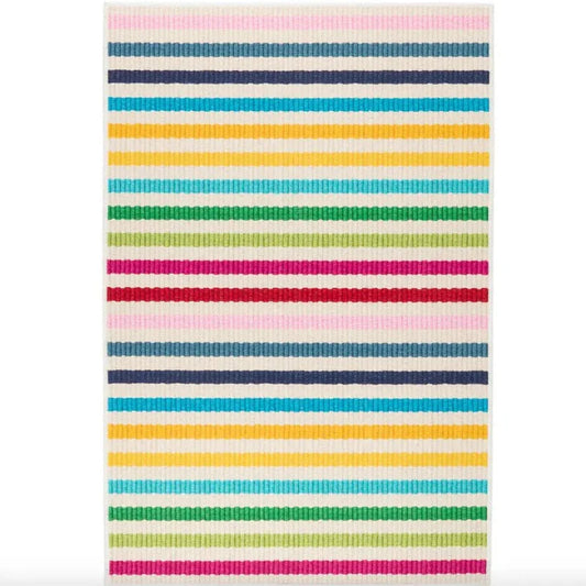 Rainbow Stripe Multi Machine Washable Rug WASHABLE