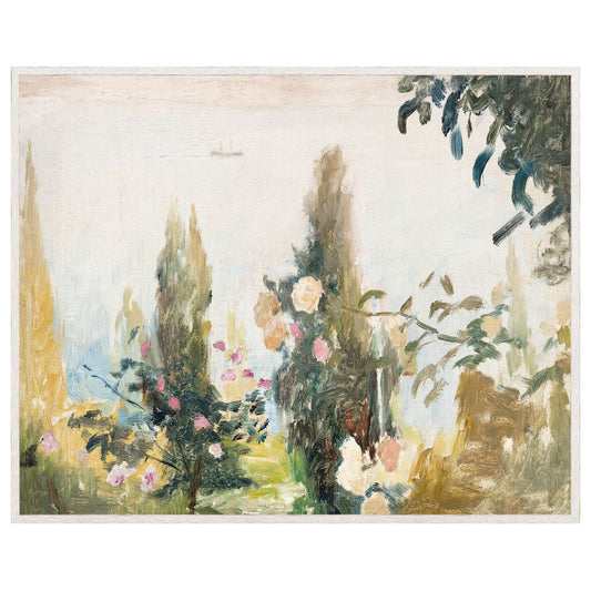 Raw Canvas Series- Garden View Framed Art Framed Canvas