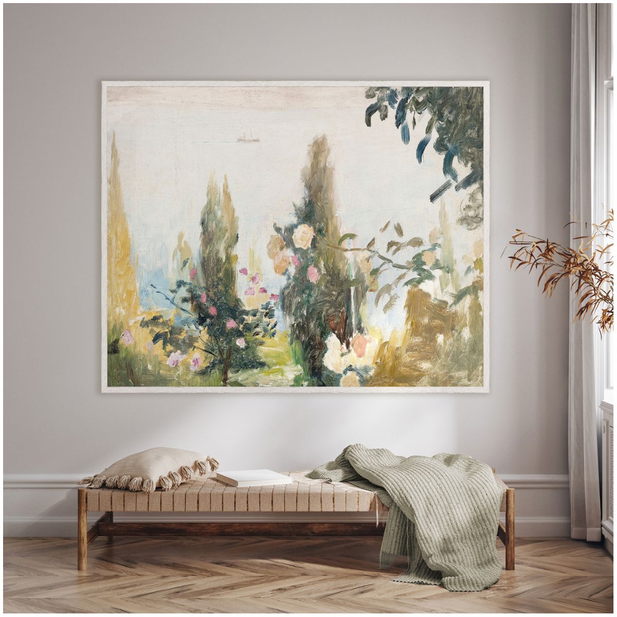 Raw Canvas Series- Garden View Framed Art