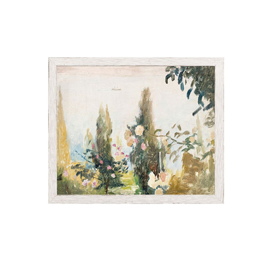 Raw Canvas Series- Garden View, Canvas on Board Framed Art