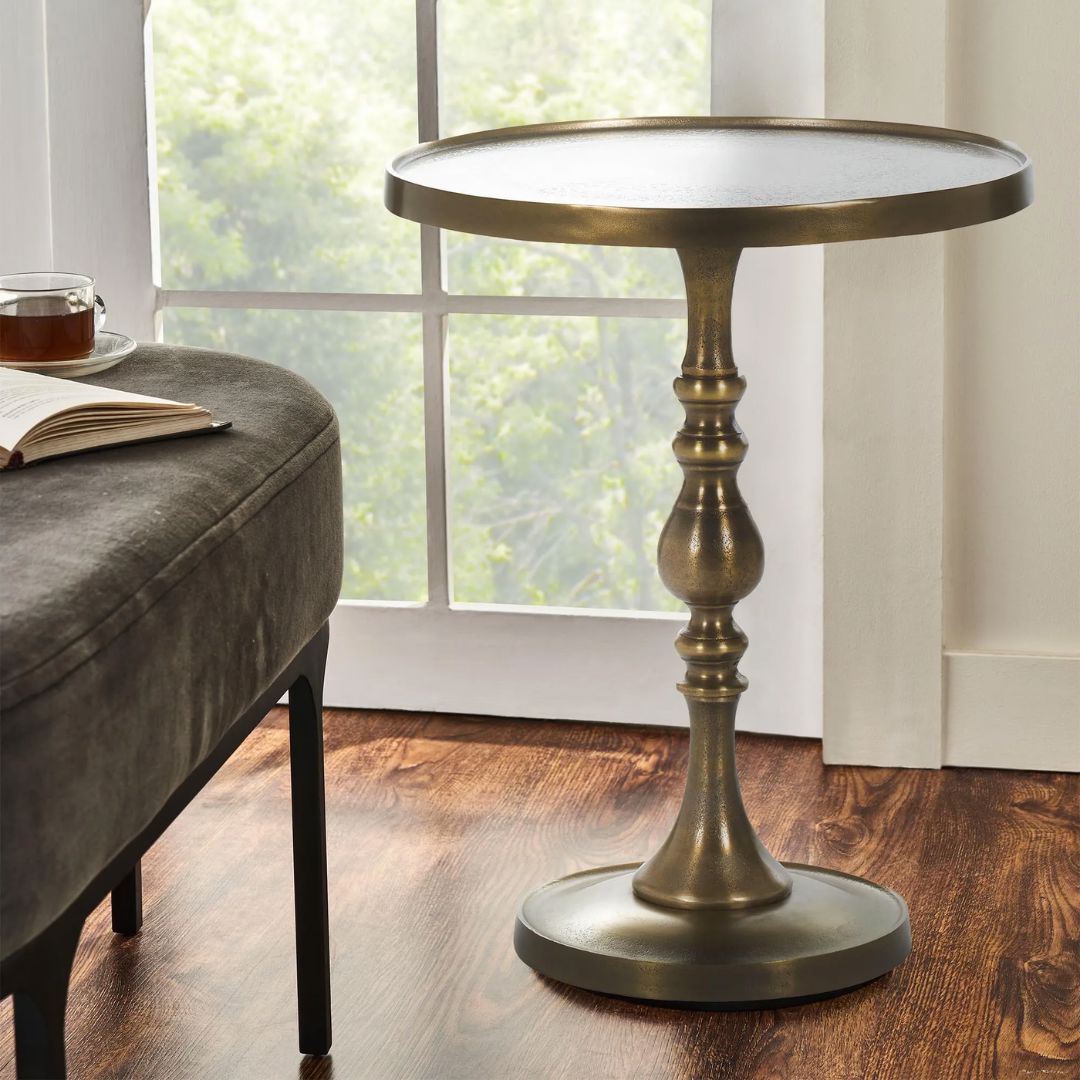 Romina Brass Side Table Accent Tables