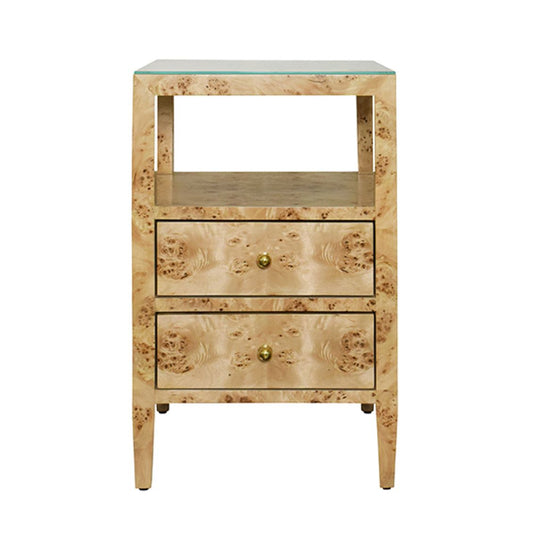 Roscoe Burl Wood Side Table Accent Tables