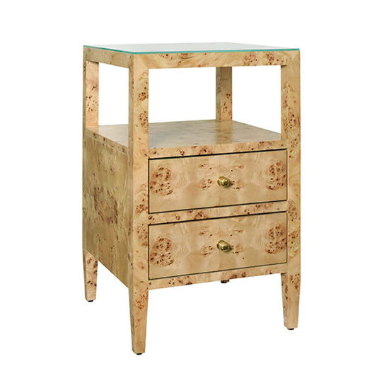 Roscoe Burl Wood Side Table Accent Tables