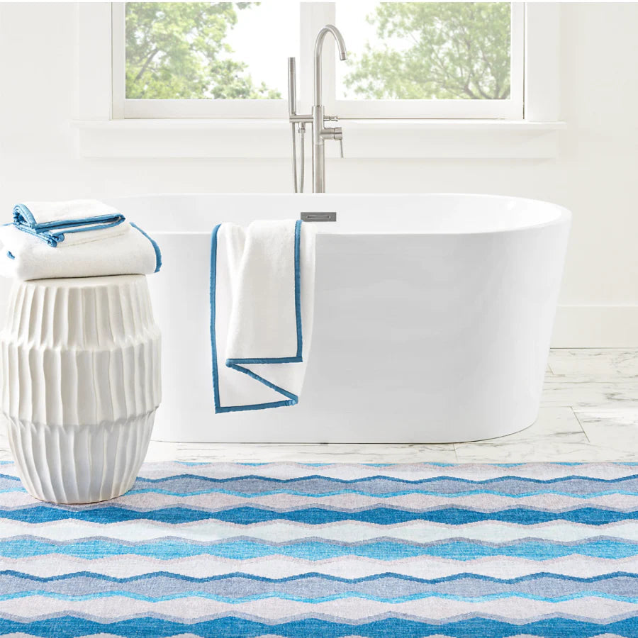 Safety Net Blue Machine Washable Rug WASHABLE