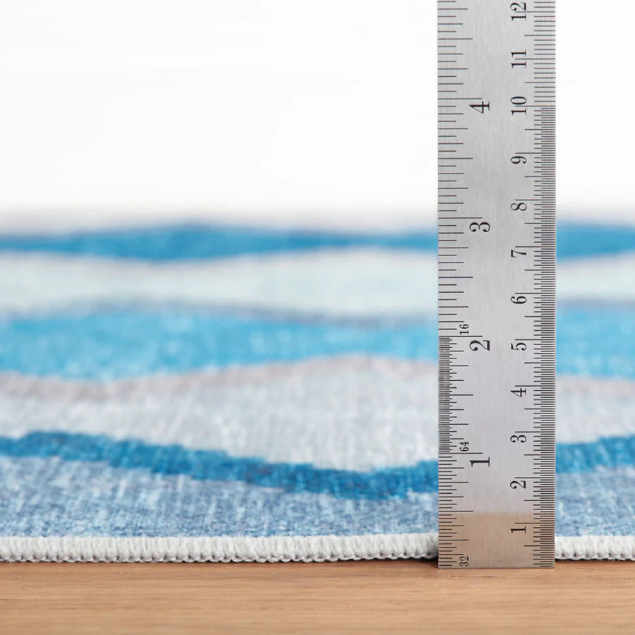 Safety Net Blue Machine Washable Rug WASHABLE