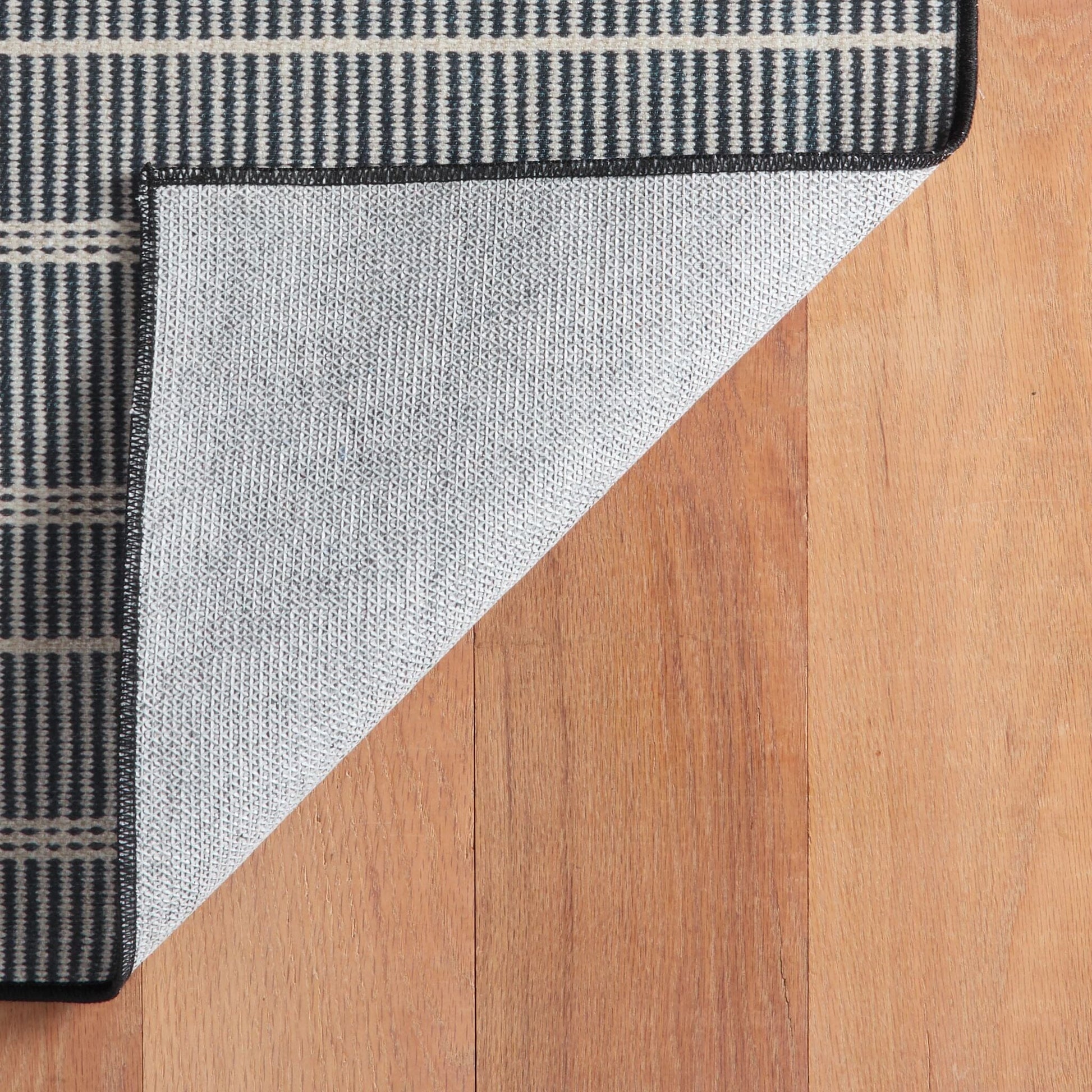 Samson Black Machine Washable Rug Machine Washable Rug