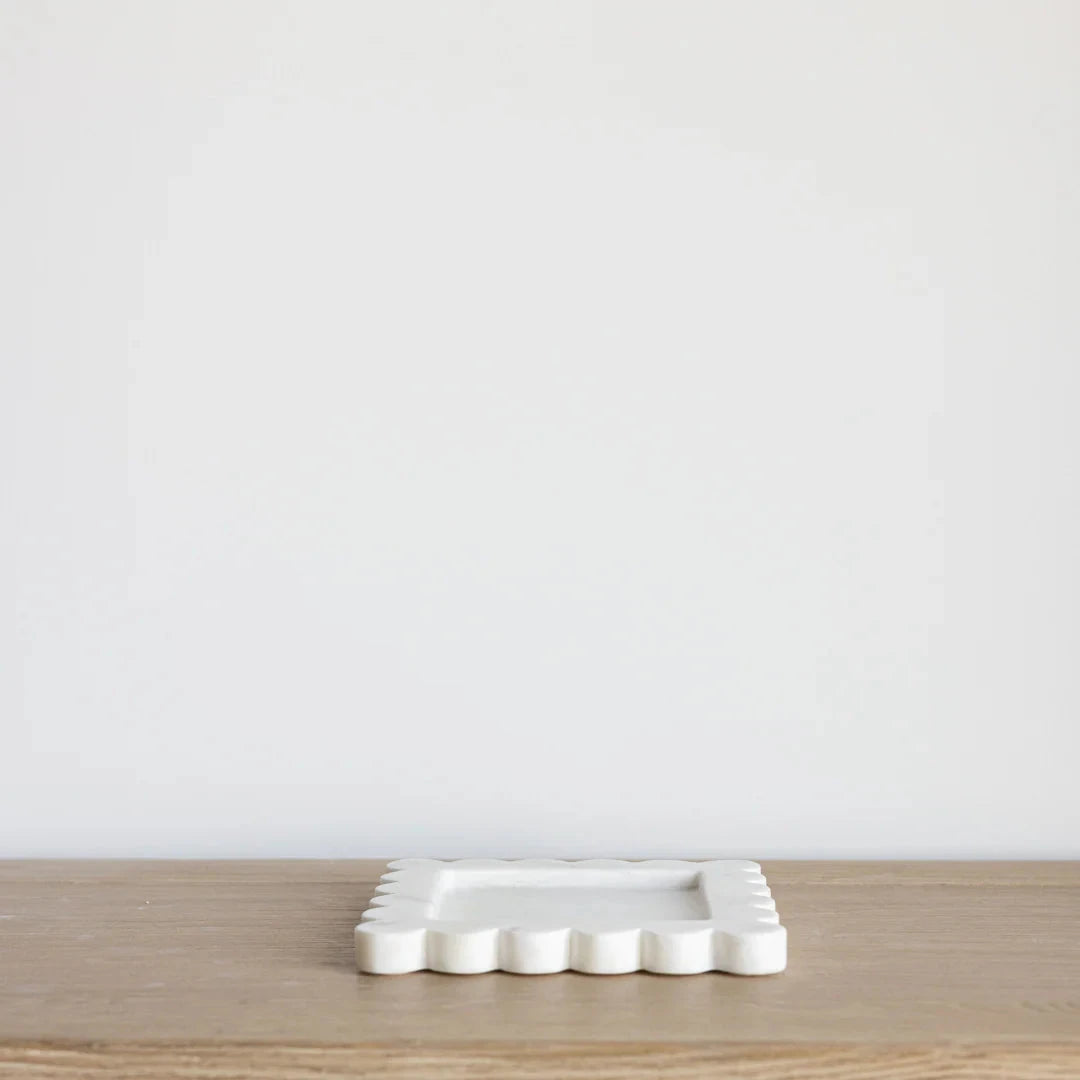 Scalloped Square Tray Kitchen