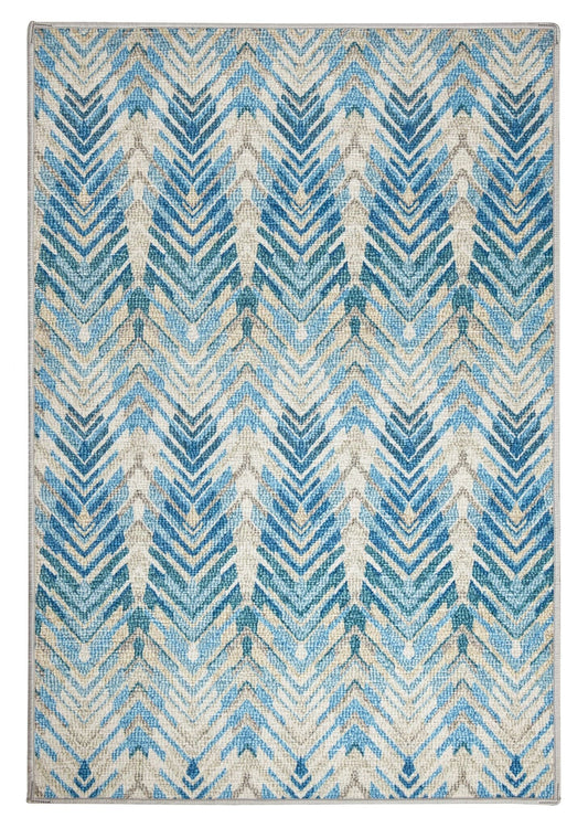Seneca Blue Machine Washable Rug Rugs