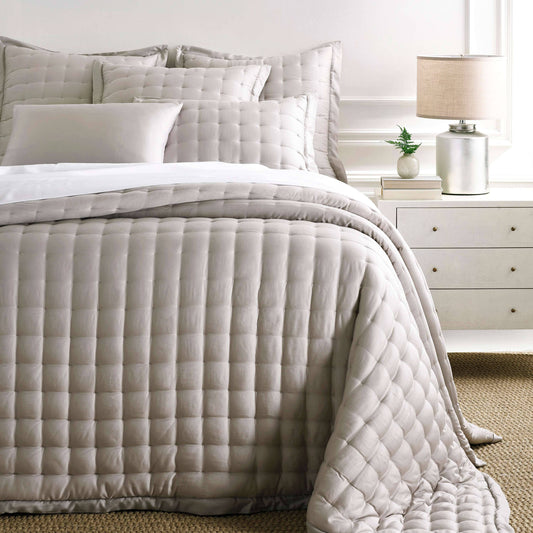 Silken Solid Grey Puff Sham Shams & Pillowcases
