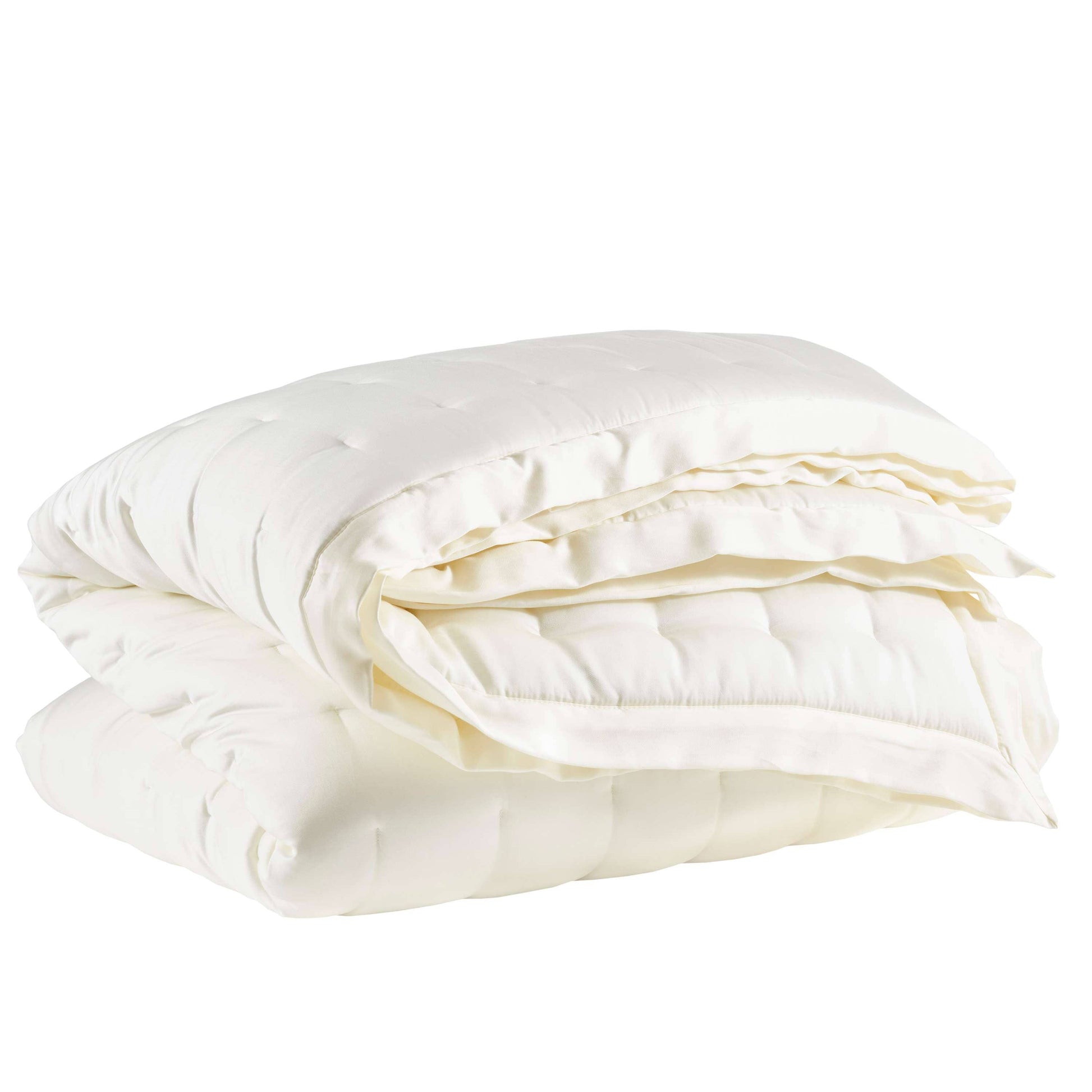 Silken Solid Ivory Puff Comforters, Quilts & Coverlets