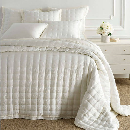 Silken Solid Ivory Puff Sham Shams & Pillowcases