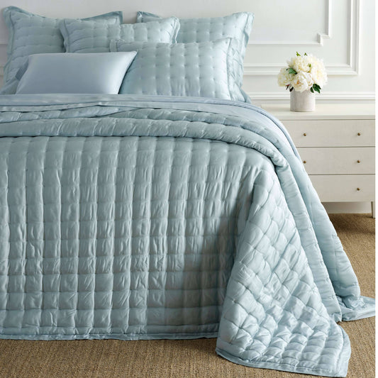 Silken Solid Robin's Egg Blue Puff Sham Shams & Pillowcases
