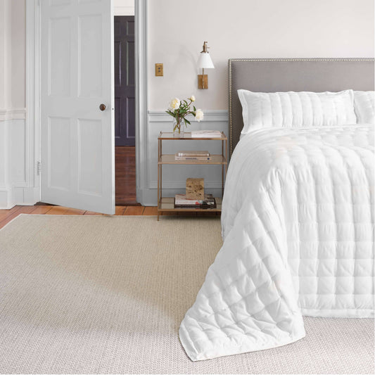 Silken Solid White Puff Comforters, Quilts & Coverlets