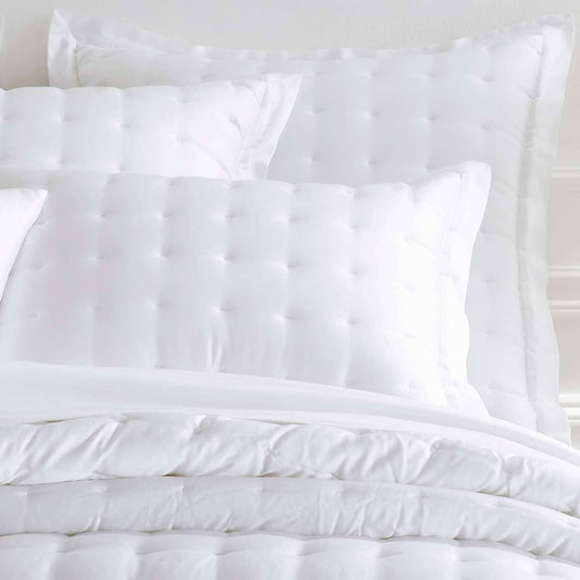 Silken Solid White Puff Sham