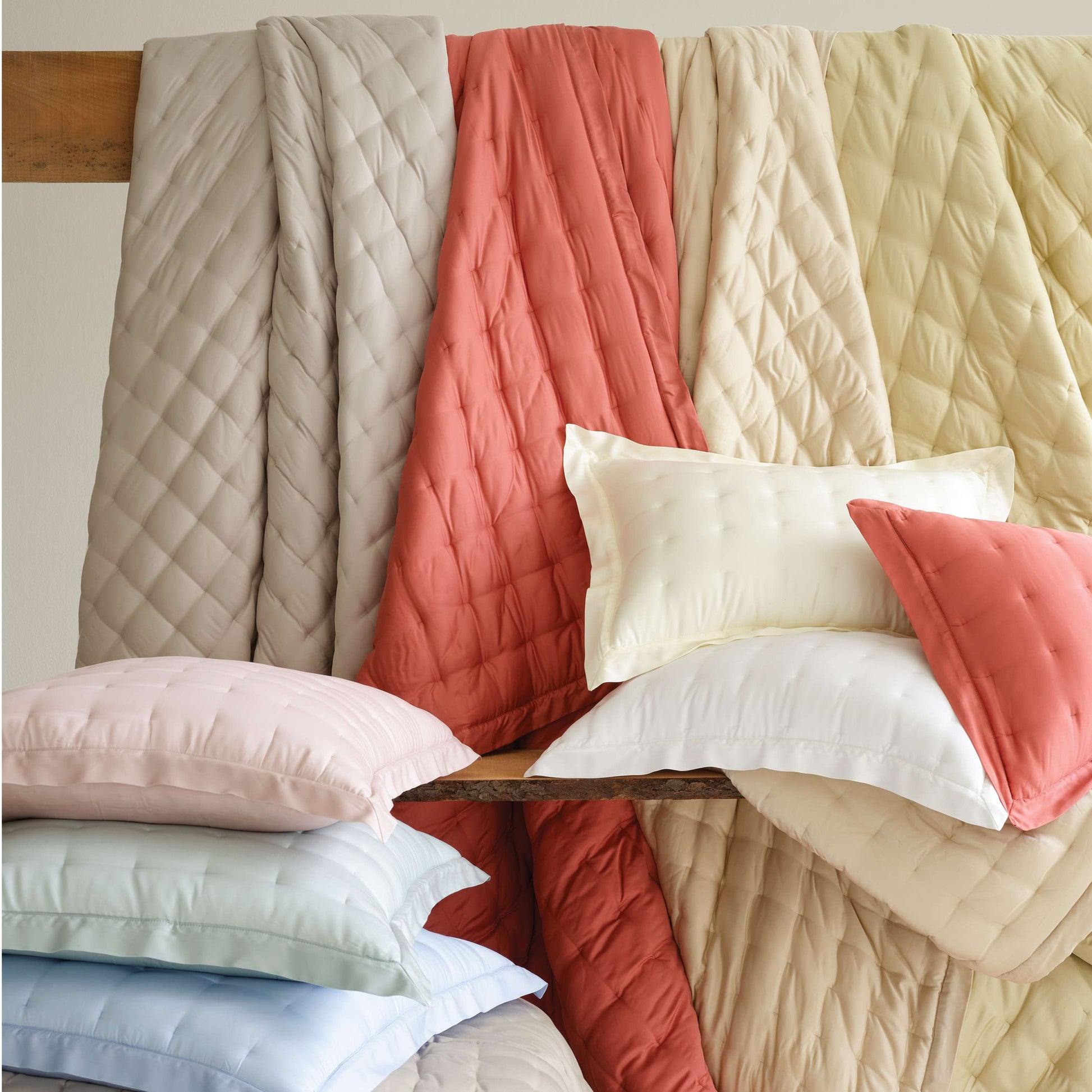 Silken Solid White Puff Sham Shams & Pillowcases