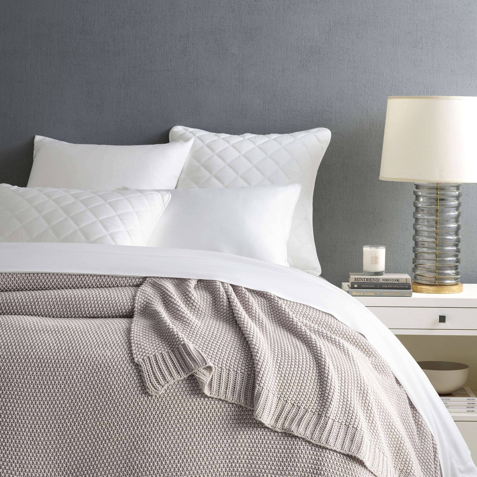 Silken Solid White Sham Shams & Pillowcases