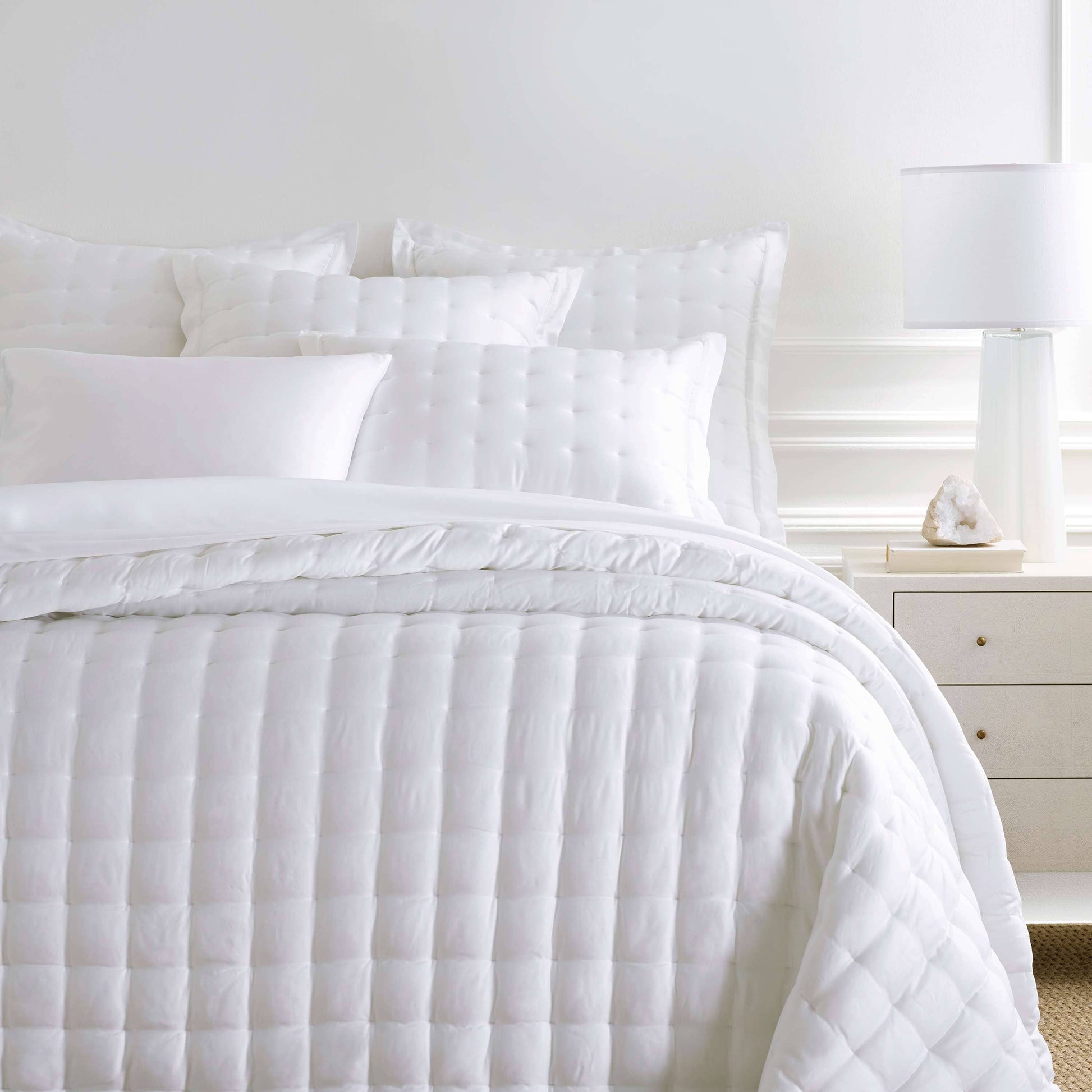 Silken Solid White Sham Shams & Pillowcases