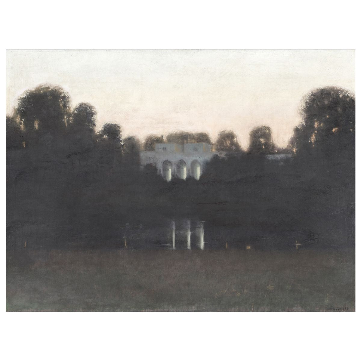 Summer Evening C. 1891 Framed Art Gallery Wrap Canvas
