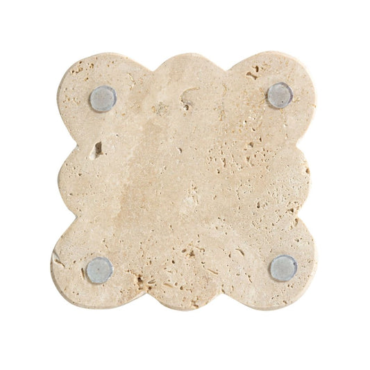 Travertine Coasters with Scalloped Edge Kitchen