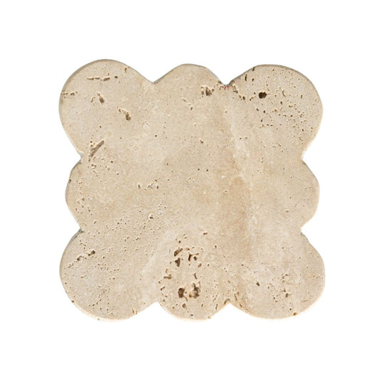 Travertine Coasters with Scalloped Edge Kitchen