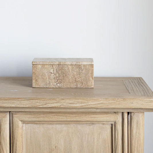 Travertine Lidded Box Objects & Accents