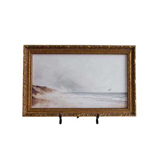 Vintage Seaside | French Brass Gold Mould Framed Art Objects & Accents